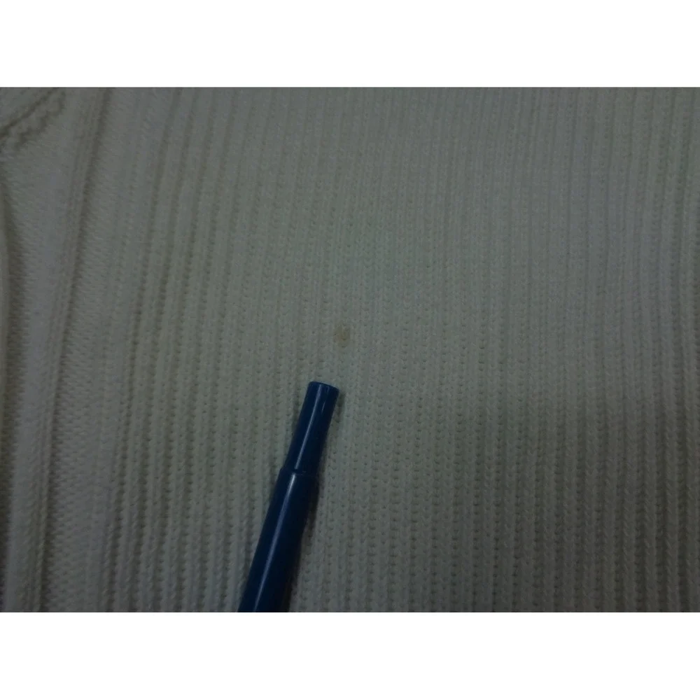 Stone Island Wool Sweater White L Full Zip‎ Ribbed Knit  Full Zip Quiet Luxury